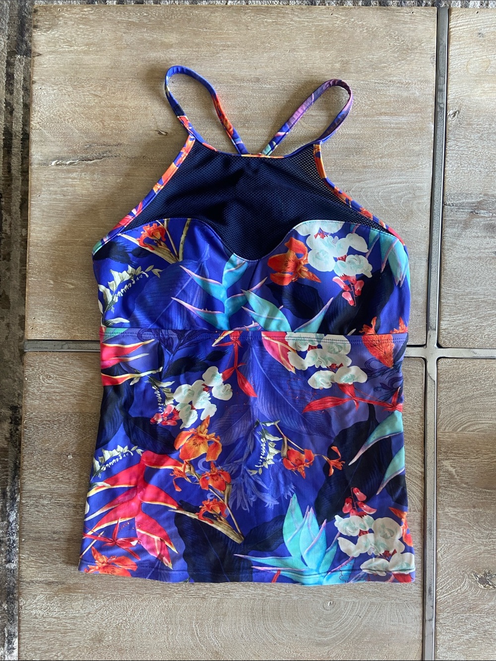 Floral High-Neck Tankini Top